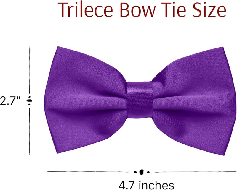 Trilece Bow Ties for Men - Mens Solid Color Formal Pre Tied Bowtie and Pocket Square Sets - Mens Bowties Bow Tie Sets - Image 3